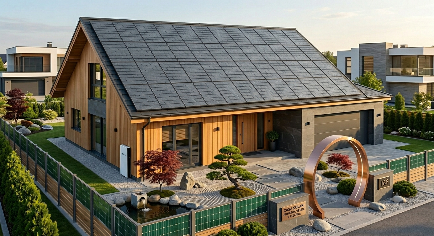 casa tejado solar pizarra feng shui